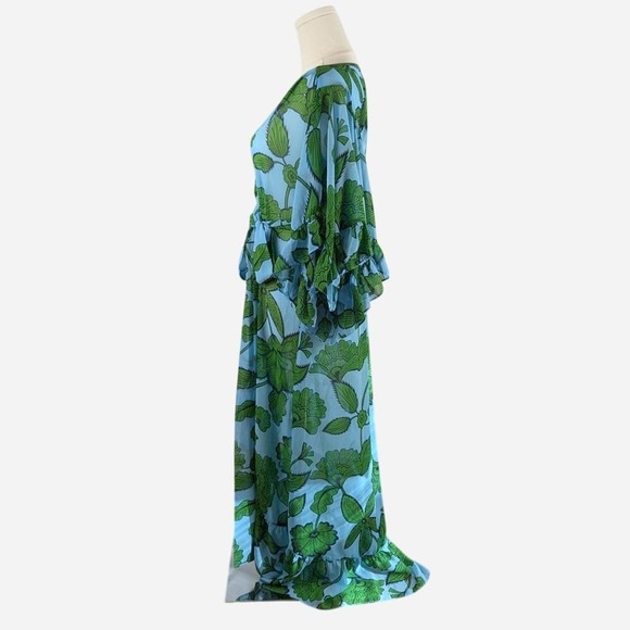 Cabi 5815 Derby Dress Green Floral Wrap Dress - Size XS - Picture 5 of 9